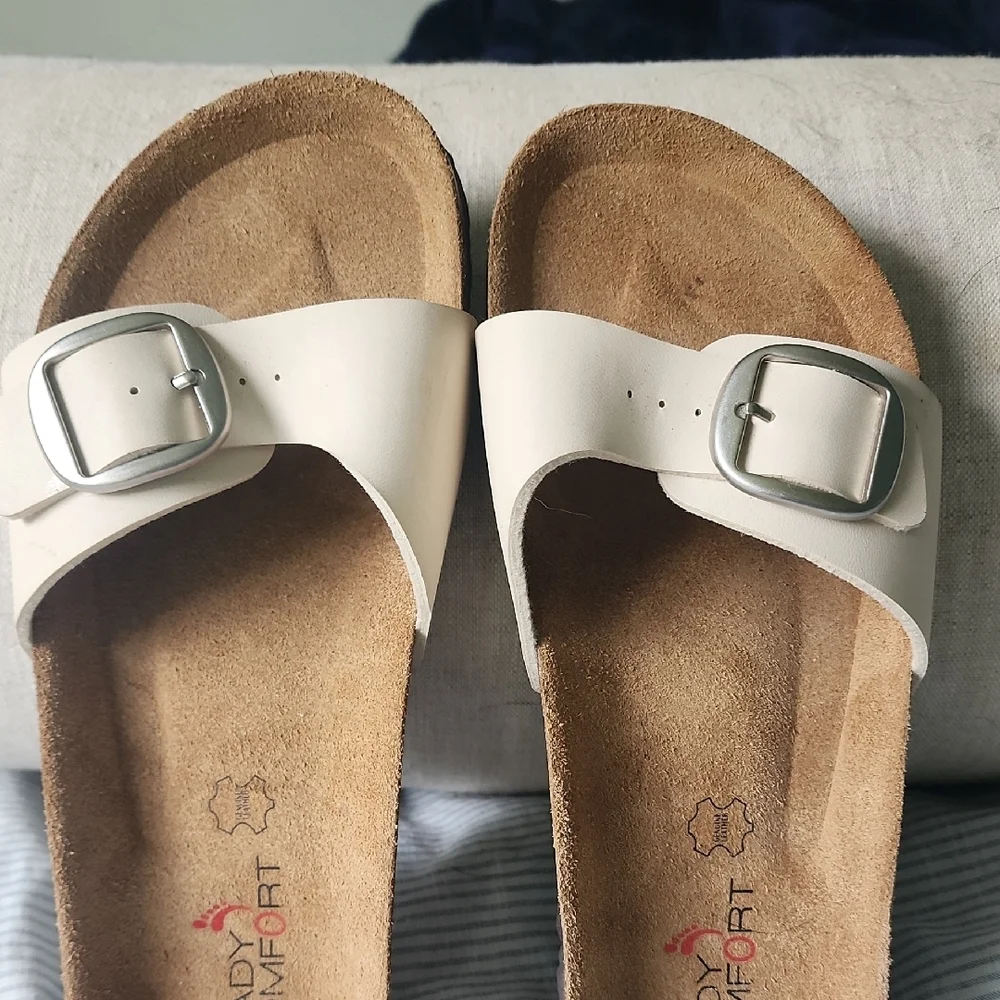 Beige Buckle Sandals - Picture 4 of 4